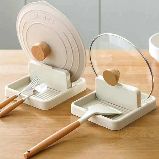 Soporte para tapas y utensilios de cocina – Antigoteo y antidesorden
